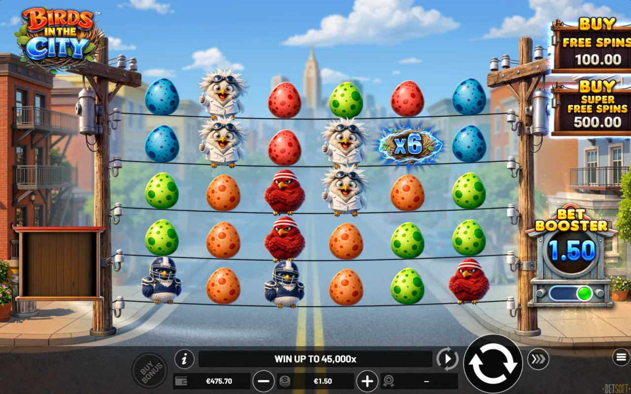 An x6 nest multiplier on a board with no winning combination
