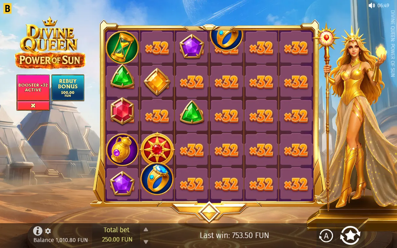 Booster x32 mode in Divine Queen: Power of Sun with x32 on every cell