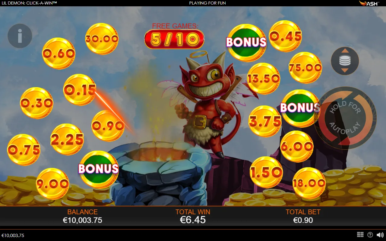 Lil' Demon free games at 5 of 10 in the blue-sky scene, a bomb trail leaving the cheapest coin