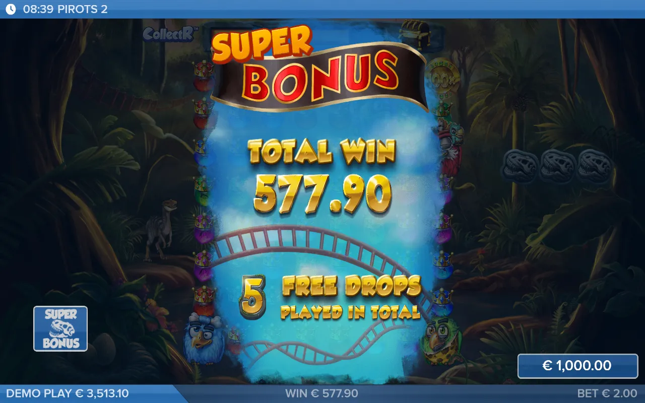 End of a Super Bonus round showing a total well short of the price paid for it