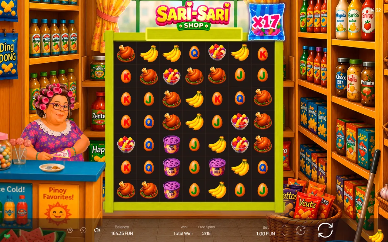 The free spins multiplier counter reading x17