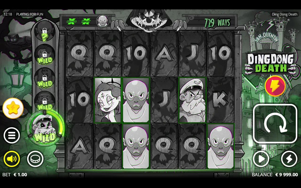 Ding Dong Death board after Knock Knock, with Mental Patient symbols left standing and the collapse finished