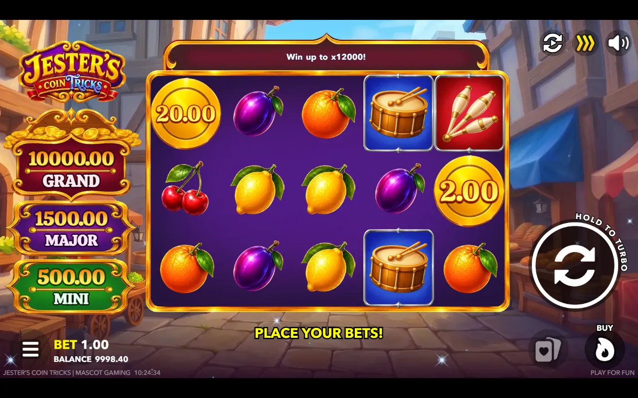 Two coins on reels 1 and 5 with no Collect symbol and no win